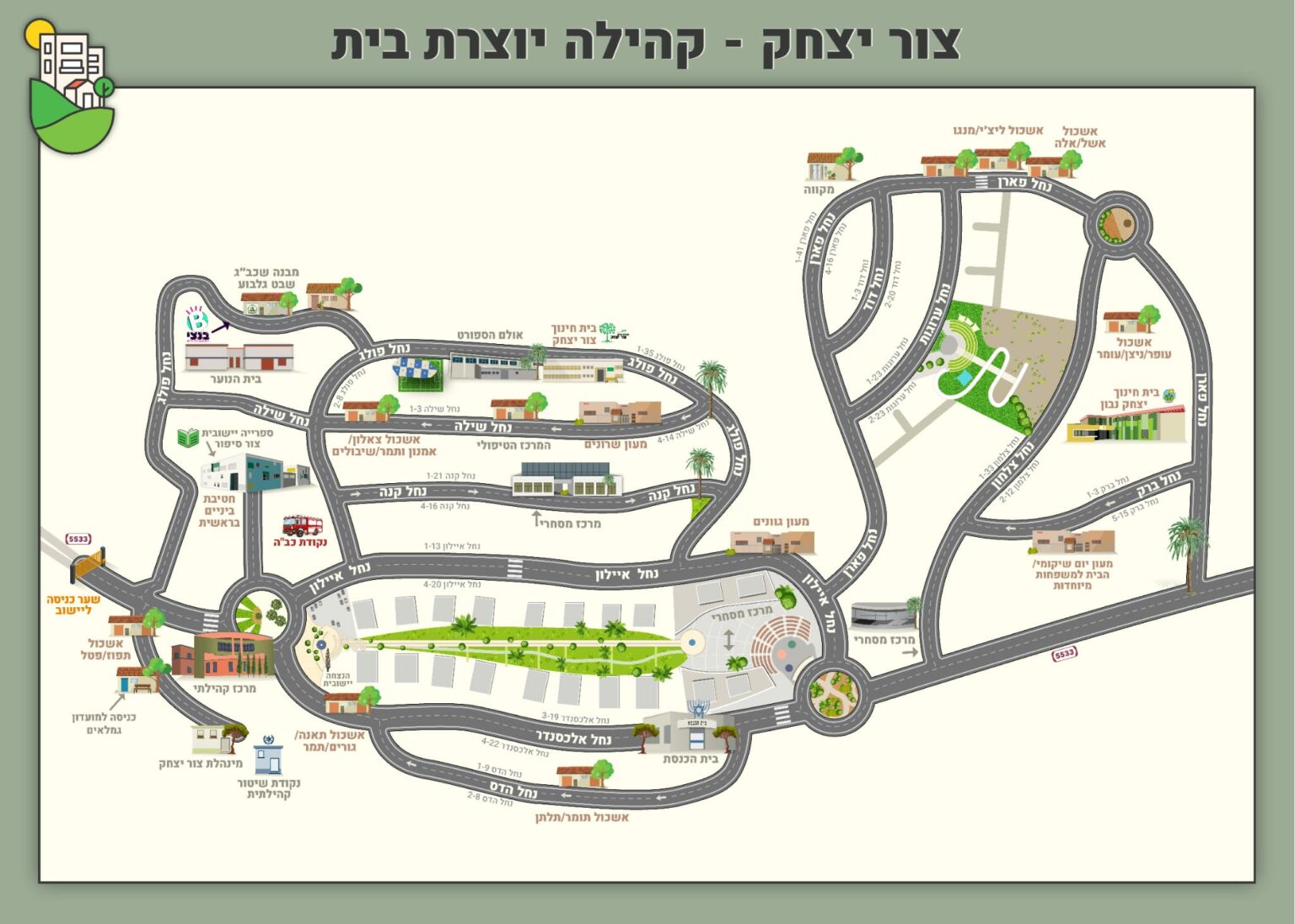 מפת הישוב צור יצחק